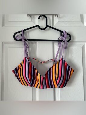 EUC Aerie Scoop Bikini with Tie Straps size XL Multicolor